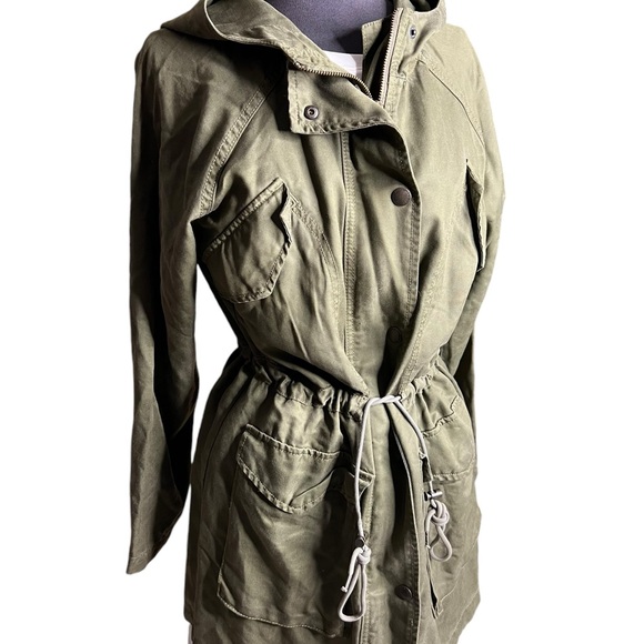American Eagle Jacket Womens Size XS Green Military Lightweight Coat Hooded - Picture 1 of 12